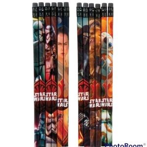 24~Disney STAR WARS No. 2 Lead Real Wood Pencils